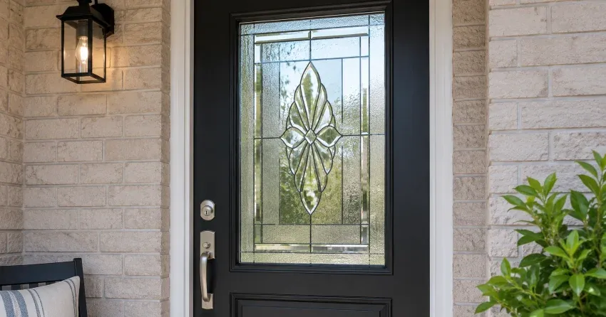 technician replacing a cracked decorative glass panel in Twenty Valley, Lincoln