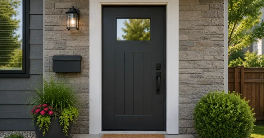 emergency door replacement Beamsville, Lincoln installation in progress