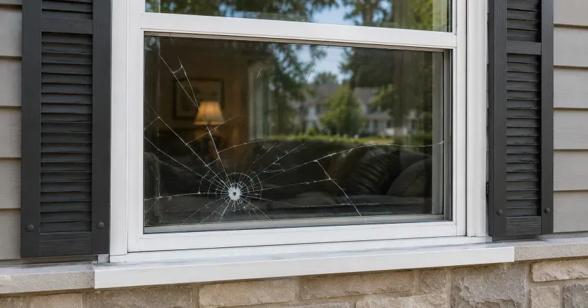technician measuring window opening for emergency glass replacement Jordan Station, Lincoln