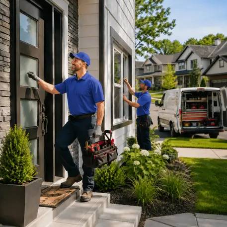 Crews attending door and window jobs in towns, villages and outlying properties across the service area